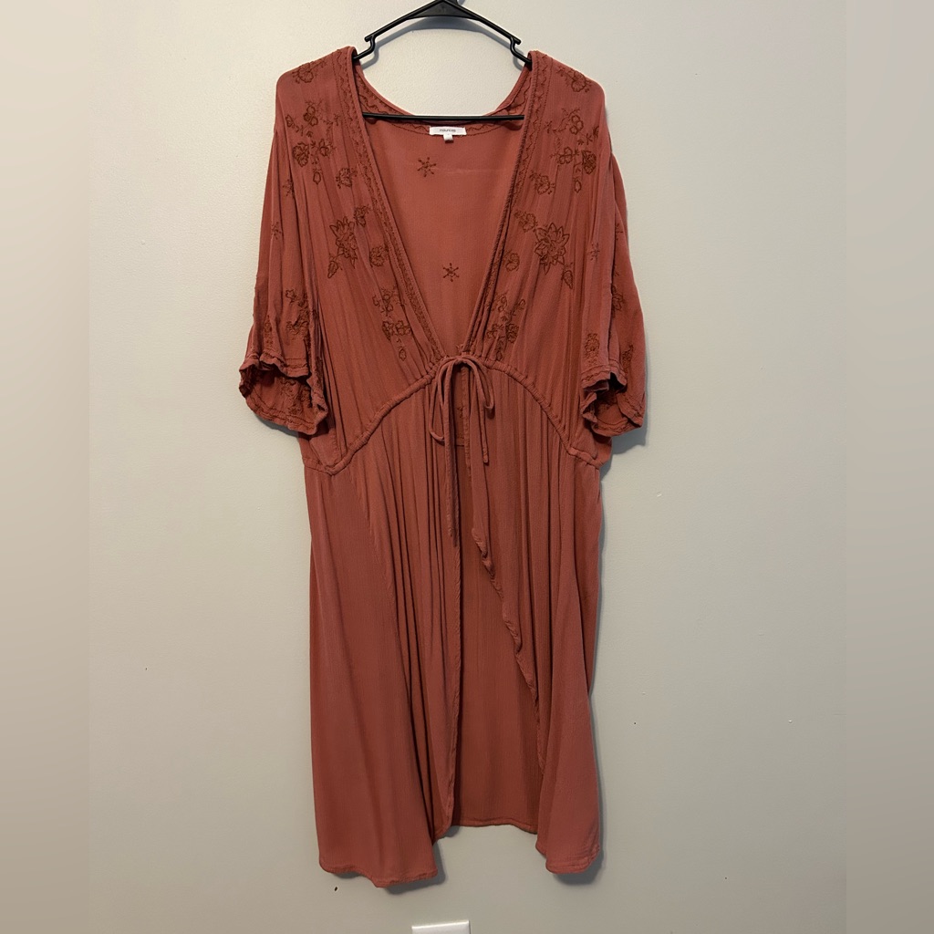 Rust Knee Length Jacket